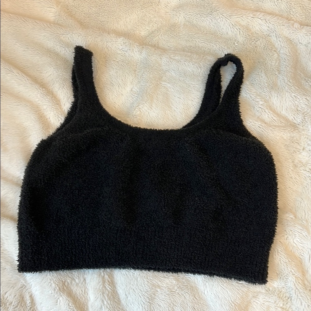 Black Fuzzy Tank Top
